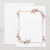Invitation Motif de cascade feuille rustique blanc (Devant / Derrière)