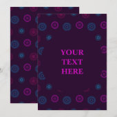 Invitation Motif de cercle néon funky (Devant / Derrière)