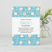 Invitation Motif de chaton mignon Anniversaire fantaisiste (Debout devant)