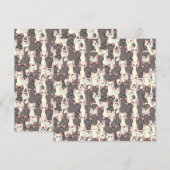 Invitation Motif de chats blancs et gris (Devant / Derrière)