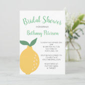 Invitation Motif de citron jaune avec Fête des mariées de nom (Debout devant)