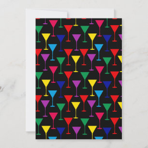 Invitation Motif de cocktail Martini coloré