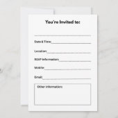 Invitation Motif de cœur d'amour (Dos)