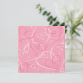 Invitation Motif de cœur rose (Debout devant)