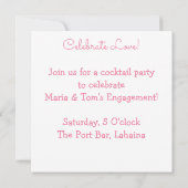 Invitation Motif de cœur rose (Dos)