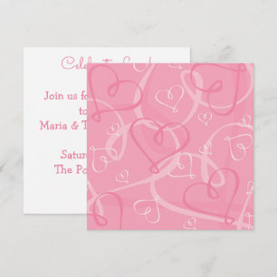 Invitation Motif de cœur rose