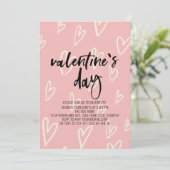 Invitation Motif de coeur rose Saint Valentin (Debout devant)