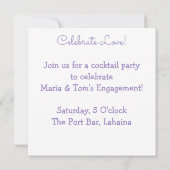 Invitation Motif de cœur violet (Dos)