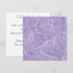 Invitation Motif de cœur violet