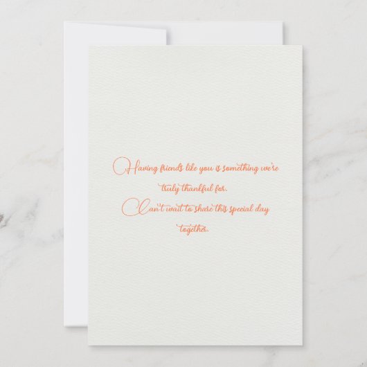 Invitation Motif de collecte d'automne de moisson confortable (Dos)