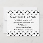 Invitation Motif de corbeaux. (Devant)