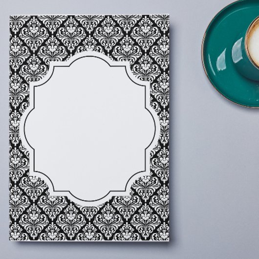 Invitation Motif de Damas blanc