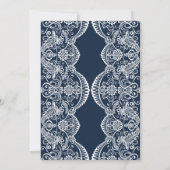 Invitation Motif de dentelle bleu marine marocain II Mariage (Dos)