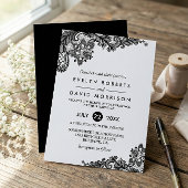 Invitation Motif de dentelle noir classique Mariage formel