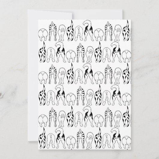 Invitation Motif de derrières de chiens (Devant)