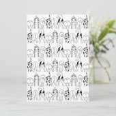 Invitation Motif de derrières de chiens (Debout devant)