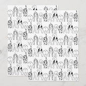 Invitation Motif de derrières de chiens (Devant / Derrière)