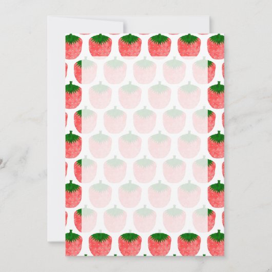 Invitation Motif de dessin de fraises (Devant)