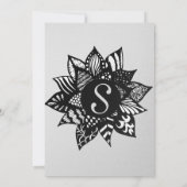Invitation Motif de dessin moderne en noir et blanc (Dos)