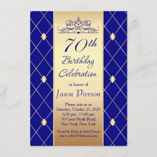 Invitation motif de diamant d'or à la fête du 70e anniversair