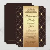Invitation motif de diamant d'or sur le Parti de la retraite  (Devant / Derrière)