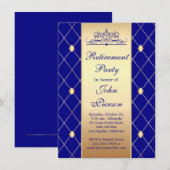 Invitation motif de diamant d'or sur le Parti de la retraite  (Devant / Derrière)