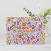 Invitation Motif de doodle Halloween mignon (Debout devant)