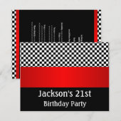Invitation Motif de fête d'anniversaire Red Black & White Che (Devant / Derrière)