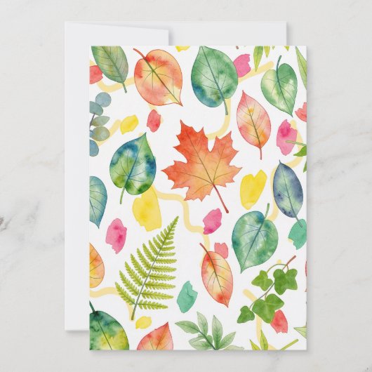 Invitation Motif de feuille d'automne coloré (Devant)