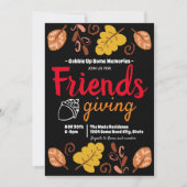 Invitation Motif de feuille de Friendsgiving à gober (Devant)