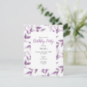 Invitation Motif de feuilles aquarelles superposées de prune (Debout devant)