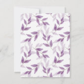Invitation Motif de feuilles aquarelles superposées de prune (Dos)