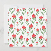 Invitation Motif de fleurs Abstrait couleur rouge (Dos)