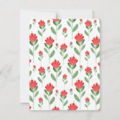 Invitation Motif de fleurs Abstrait couleur rouge (Dos)