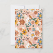 Invitation Motif de fleurs Boho les années 70 nuptiale douche (Dos)