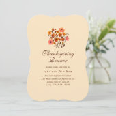 Invitation Motif de fleurs Citrouilles moderne Thanksgiving (Debout devant)