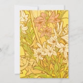 Invitation Motif de fleurs de lys d'Alphonse Mucha : Art nouv (Dos)