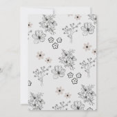 Invitation Motif de fleurs hippie gris noir rétro Y2K (Dos)