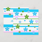 Invitation Motif de fleurs printanières (Devant / Derrière)