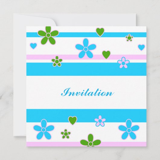 Invitation Motif de fleurs printanières (Dos)