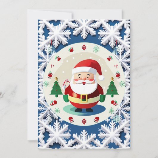 Invitation Motif de flocon de neige de Noël (Devant)