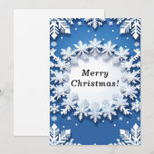 Invitation Motif de flocon de neige de Noël (Devant / Derrière)