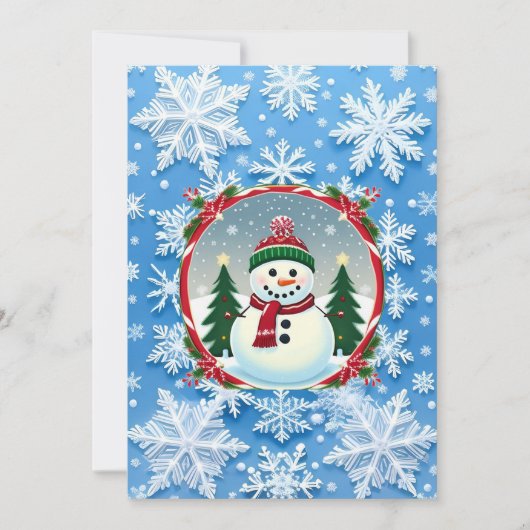 Invitation Motif de flocon de Noël (Devant)