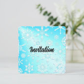 Invitation Motif de flocons de neige cristallins (Debout devant)