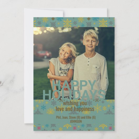 Invitation Motif de flocons d'hiver bleu moderne (Devant)