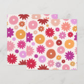 Invitation Motif de floraisons colorées (Devant / Derrière)