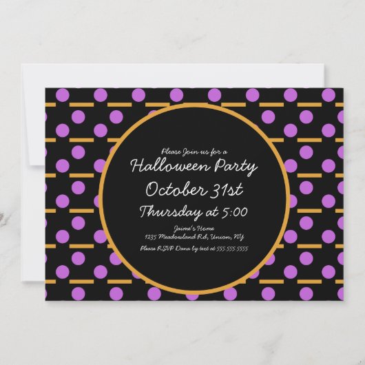 Invitation Motif de formes géométriques de la fête d'Hallowee (Devant)