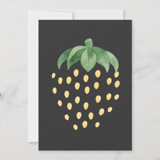 Invitation Motif de fraise dorée (Devant)