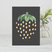 Invitation Motif de fraise dorée (Debout devant)