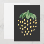 Invitation Motif de fraise dorée (Devant / Derrière)